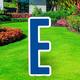 Royal Blue Letter (E) Corrugated Plastic Yard Sign, 30in